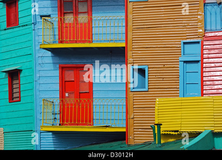 Colorful houses the La Boca section of Buenos Aires,  Argentina Stock Photo