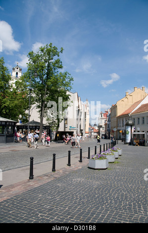 Pilies Gatve is one of the main shopping streets in Vilnius Old Town, Vilnius, Lithuania Stock Photo