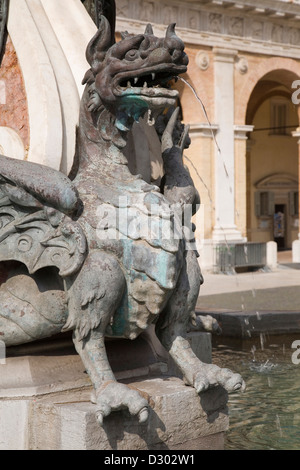 europe, italy, marche, loreto, square of the madonna, fountain of the madonna, detail Stock Photo