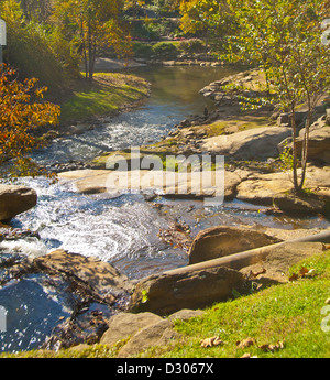 Falls Park on the Reedy River in downtown Greenville, South Carolina, USA Stock Photo