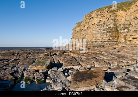 Dunraven Bay in Southerndown in the Vale of Glamorgan in South Wales - with sandstone cliffs