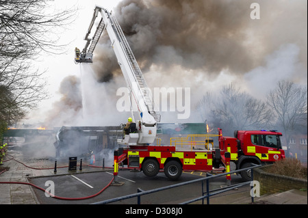 Fire Engine Turntable Ladder Stock Photo - Alamy