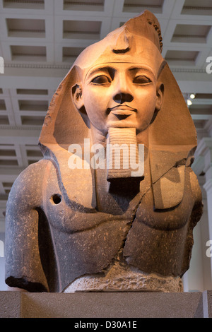 The colossal bust of Ramesses 11 in the British Museum in London. Stock Photo