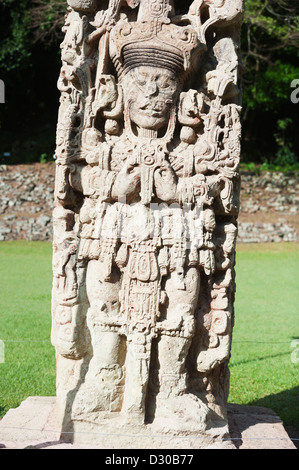 stelae B at Mayan archeological site, Copan Ruins, Unesco World Heritage site, Honduras, Central America Stock Photo