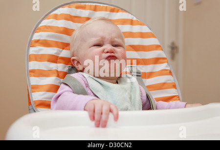 Baby refusing to eat Stock Photo