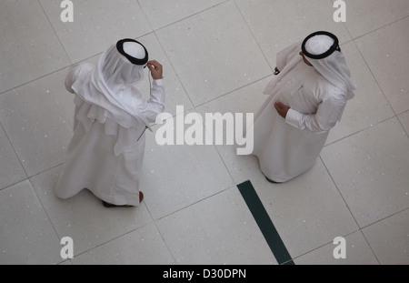 Dubai, United Arab Emirates, Men in national costume Stock Photo