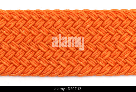 High resolution texture of the ribbon braided of the orange cord Stock Photo