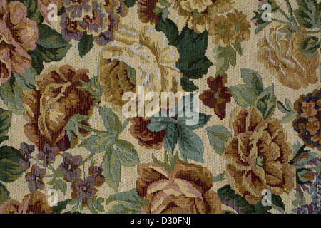 High resolution texture of tapestry with floral design Stock Photo