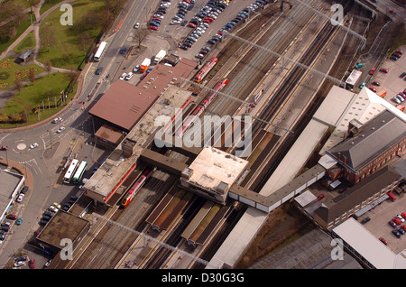 Aerial view of Stafford Railway Station England Uk 2006 Stock Photo