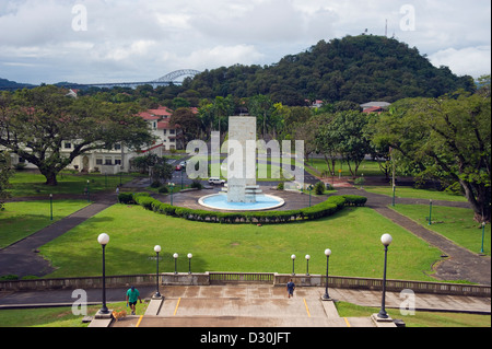 Goethals monument, Panama Canal, Panama City, Panama, Central America Stock Photo