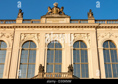 Dresden Johanneum building. It is home to the Dresden Transport Museum now. The Johanneum was built in 1586-1590. Stock Photo