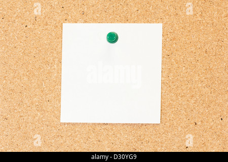 Single Note pad rectangular shape on cork board Stock Photo