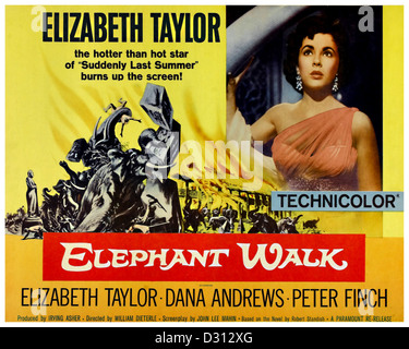 ELEPHANT WALK, Elizabeth Taylor, 1954, screaming in fear Stock Photo