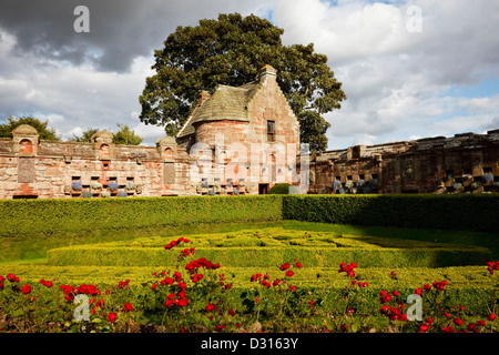 Gardens and summer house, Edzell Castle, Angus, Scotland Stock Photo