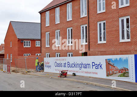 General view of Taylor Wimpey's Buckingham Park new housing development near Aylesbury Stock Photo