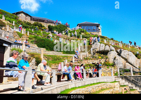 Minack Theatre on a warm summer's day, Porthcurno, West Cornwall, England, UK Stock Photo