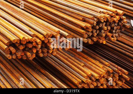 reinforcing steel bars for the construction industry to make reinforced concrete Stock Photo