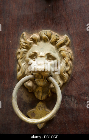 Detail of an old Zanzibar decorated door, Lamu, Lamu Archipelago, Kenya Stock Photo