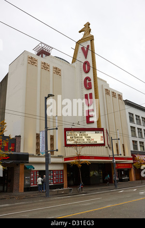 the vogue theatre granville street Vancouver BC Canada Stock Photo