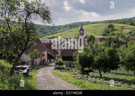 Small rural village in Alsace, France Stock Photo