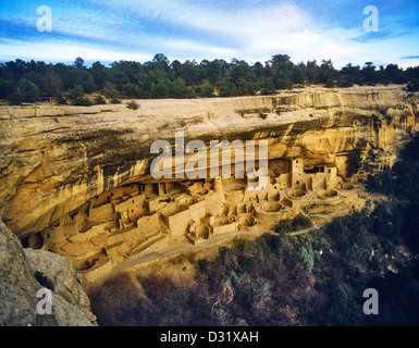 U.S.A., Colorado, Mesa Verde National Park, Cliff Palace, ancient Cliff Dwelling Stock Photo