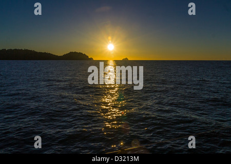 Sunset on the Mitsio archipelago near Nosy Be in northern Madagascar Stock Photo