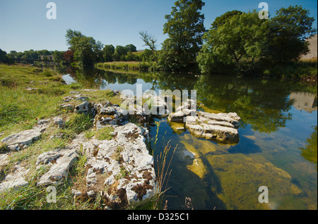 A view of the River Wharfe near Grassington in the Yorkshire Dales Stock Photo