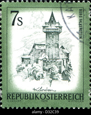 AUSTRIA - CIRCA 1973: A stamp printed in Austria shows Burg Falkenstein, from the series 'Sights in Austria', circa 1973 Stock Photo