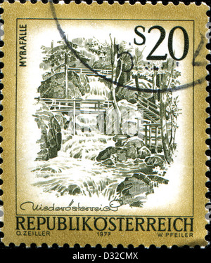 AUSTRIA - CIRCA 1977: A stamp printed in Austria shows Myrafalle, from the series 'Sights in Austria', circa 1977 Stock Photo