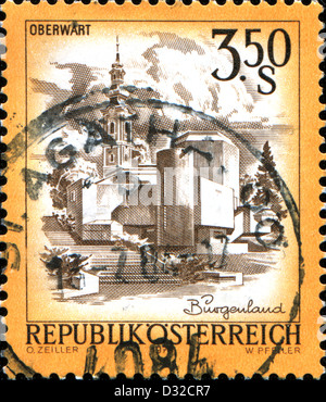 AUSTRIA - CIRCA 1978: A stamp printed in Austria shows Oberwart, from the series 'Sights in Austria', circa 1978 Stock Photo