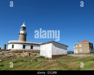 Cabo and faro de Corrubedo,lighthouse,La Coruna province,Galicia,Spain Stock Photo