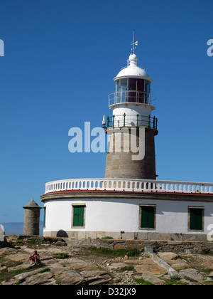 Cabo and faro de Corrubedo,lighthouse,La Coruna province,Galicia,Spain Stock Photo