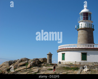 Cabo and faro de Corrubedo,lighthouse,La Coruna province,Galicia,Spain Stock Photo