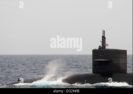 The Ohio-class ballistic-missile submarine USS Wyoming (SSBN 742) (Gold) Stock Photo
