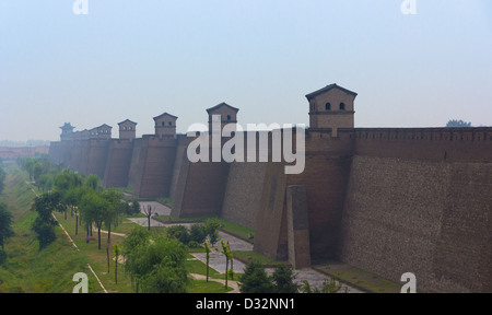 City wall of Pingyao in the dawn, Shanxi province, China Stock Photo