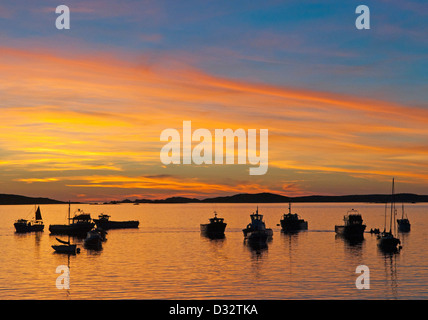 Sunset over the Isles of Scilly from the island of  St Mary's. Stock Photo
