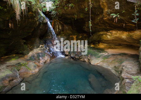 Madagascar, Parc National de l’Isalo, Namaza, Cascade des Nymphes, blue pool Stock Photo