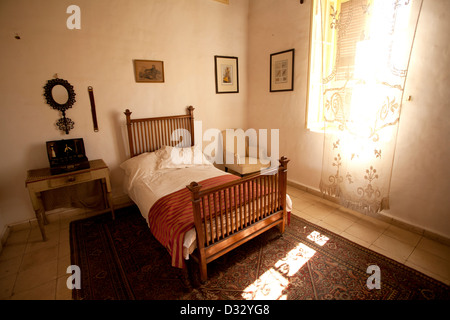 Bedroom at the Howard Carter House Museum in Luxor Egypt Stock Photo