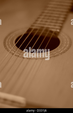 Classical Accoustic Guitar,Six (6) string guitar Stock Photo