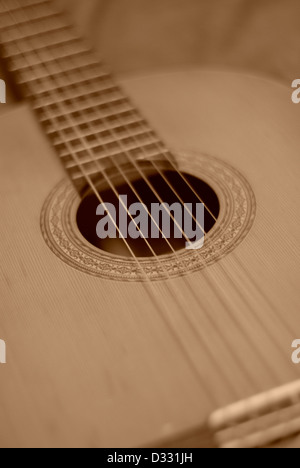 Classical Accoustic Guitar,Six (6) string guitar Stock Photo