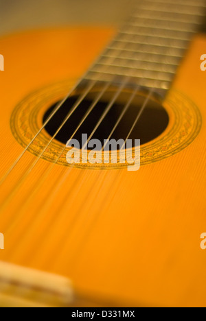 Classical Accoustic Guitar,Six (6) string guitar Stock Photo