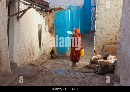 Colourful Streetscene, Jugol (Old Town) Harar, Ethiopia Stock Photo