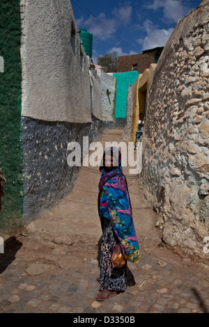 Local girl, Jugol (Old Town) Harar, Ethiopia Stock Photo