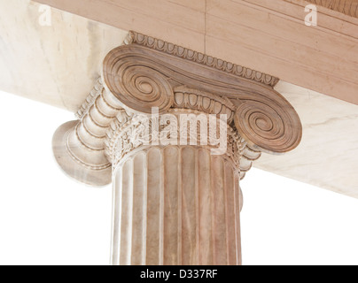 Ionic column capital in Athens, Greece Stock Photo