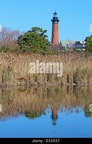 The Currituck Beach Lighthouse near Corolla, North Carolina vertical Stock Photo