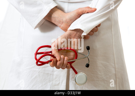 Symbolic image medicine. Female doctor with a stethoscope. Stock Photo