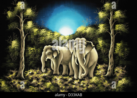 Asian Elephant Painting, art, artwork, animal, design, illustration ...