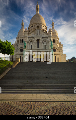 The Basilica of the Sacred Heart of Paris, commonly known as Sacré-Cœur Basilica, in Paris, France