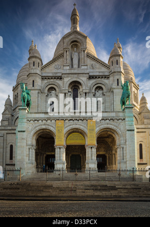 The Basilica of the Sacred Heart of Paris, commonly known as Sacré-Cœur Basilica, in Paris, France
