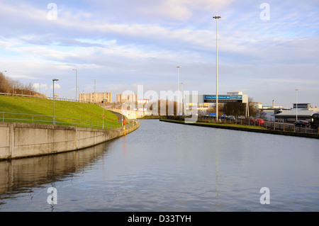 The Forth and Clyde canal in Glasgow, Scotland, UK Stock Photo